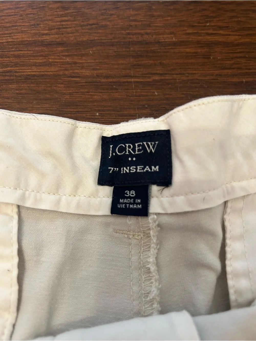 J. Crew Men's Cream Flat-Front Shorts